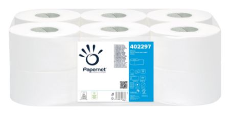 Poza cu HARTIE IGIENICA MINI JUMBO ALBA PREMIUM 2STR 140M 12/SET PAPERNET