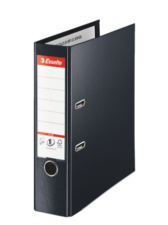 Poza cu BIBLIORAFT PLASTIFIAT INT-EXT 8CM NEGRU JUMBO PLUS ESSELTE