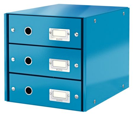 Poza cu CABINET 3 SERTARE ALBASTRU CLICK&STORE LEITZ