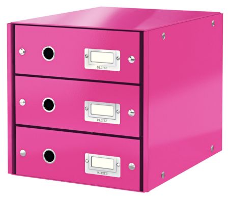 Poza cu CABINET 3 SERTARE ROZ CLICK&STORE LEITZ