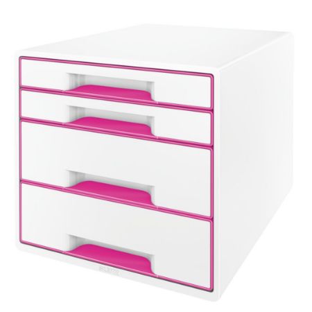 Poza cu CABINET 4 SERTARE ALB/ROZ WOW LEITZ