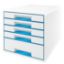Poza cu CABINET 5 SERTARE ALB/ALBASTRU WOW LEITZ