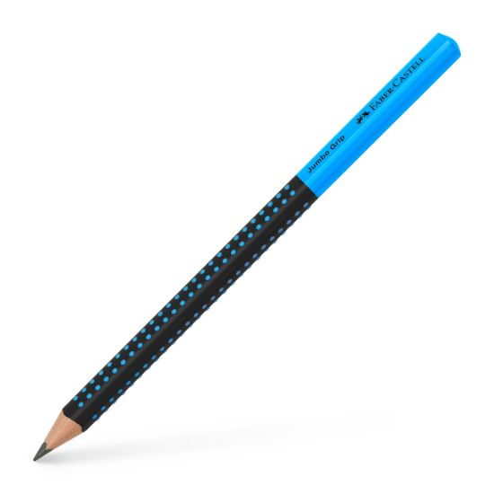 Poza cu CREION GRAFIT B JUMBO GRIP TWO TONE NEGRU-ALBASTRU 2022 FABER-CASTELL