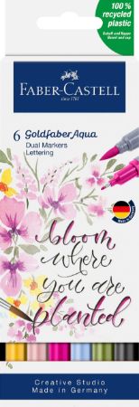 Poza cu MARKER SOLUBIL 2 CAPETE SET 6 BUC LETTERING GOLDFABER FABER-CASTELL