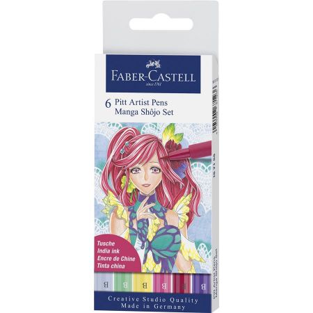 Poza cu PITT ARTIST PEN MANGA SET 6 SHOJO 2019 FABER-CASTELL