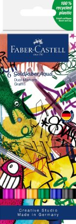 Poza cu MARKER SOLUBIL 2 CAPETE SET 6 BUC GRAFFITI GOLDFABER FABER-CASTELL