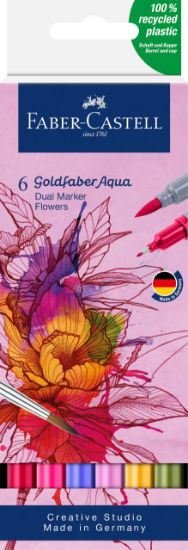 Poza cu MARKER SOLUBIL 2 CAPETE SET 6 BUC FLORI GOLDFABER FABER-CASTELL