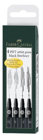 Poza cu PITT ARTIST PEN SET 4 BUC F,M,S,XS FABER-CASTELL