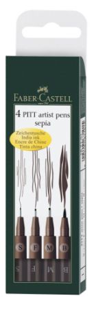 Poza cu PITT ARTIST PEN SET 4 BUC SEPIA FABER-CASTELL