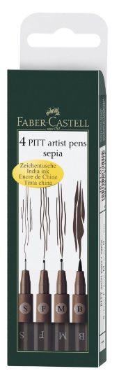 Poza cu PITT ARTIST PEN SET 4 BUC SEPIA FABER-CASTELL