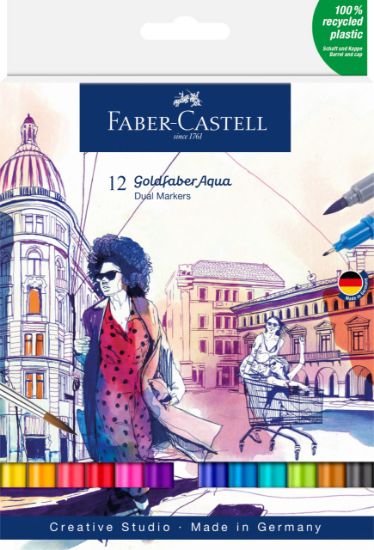 Poza cu MARKER SOLUBIL 2 CAPETE SET 12 BUC GOLDFABER FABER-CASTELL