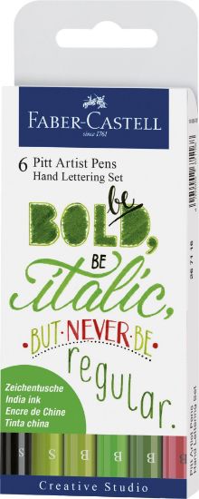 Poza cu PITT ARTIST PEN SET CALIGRAFIC 6 BUC VERDE FABER-CASTELL