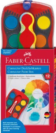 Poza cu ACUARELE 12 CULORI CONNECTOR ROSU 2022 FABER-CASTELL