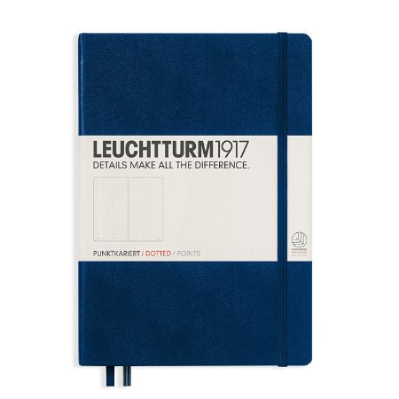 Poza cu CAIET A5 PUNCTAT COPERTA RIGIDA ALBASTRU NAVY LEUCHTTURM