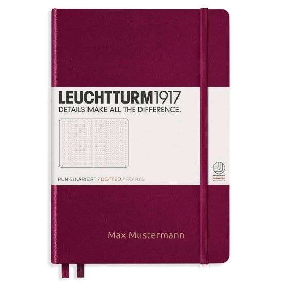 Poza cu CAIET A5 PUNCTAT COPERTA RIGIDA BORDEAUX LEUCHTTURM