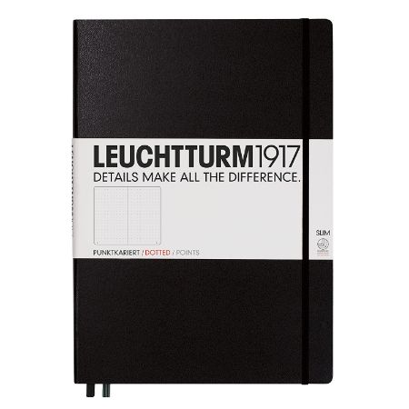 Poza cu CAIET A5 PUNCTAT COPERTA RIGIDA NEGRU LEUCHTTURM
