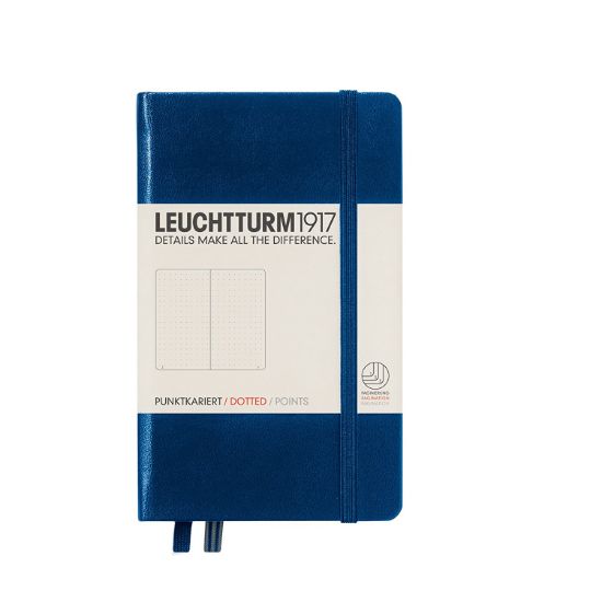Poza cu CAIET A6 PUNCTAT COPERTA RIGIDA ALBASTRU NAVY LEUCHTTURM