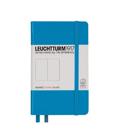 Poza cu CAIET A6 VELIN COPERTA RIGIDA ALBASTRU AZUR LEUCHTTURM