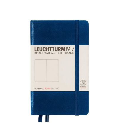 Poza cu CAIET A6 VELIN COPERTA RIGIDA ALBASTRU NAVY LEUCHTTURM