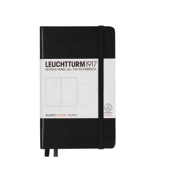 Poza cu CAIET A6 VELIN COPERTA RIGIDA NEGRU LEUCHTTURM