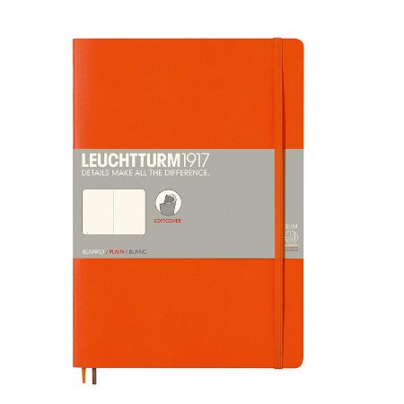 Poza cu CAIET B5 VELIN COPERTA FLEXIBILA PORTOCALIU LEUCHTTURM
