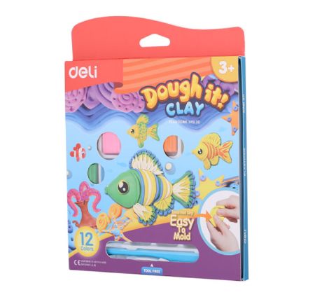 Poza cu PLASTILINA 12 CULORI 240G DELI
