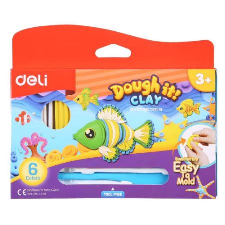 Poza cu PLASTILINA 6 CULORI 120G DELI