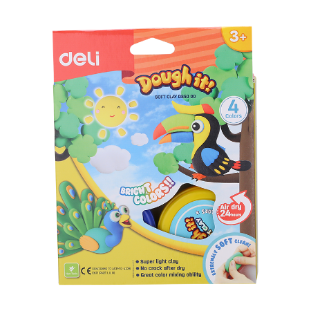 Poza cu PLASTILINA SOFT LIGHT 4 BORCANE* 15G DELI