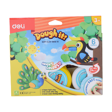 Poza cu PLASTILINA SOFT LIGHT 6 BORCANE* 15G DELI