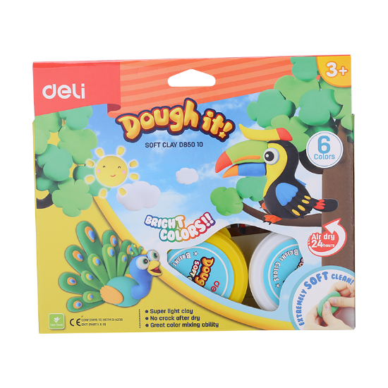 Poza cu PLASTILINA SOFT LIGHT 6 BORCANE* 15G DELI