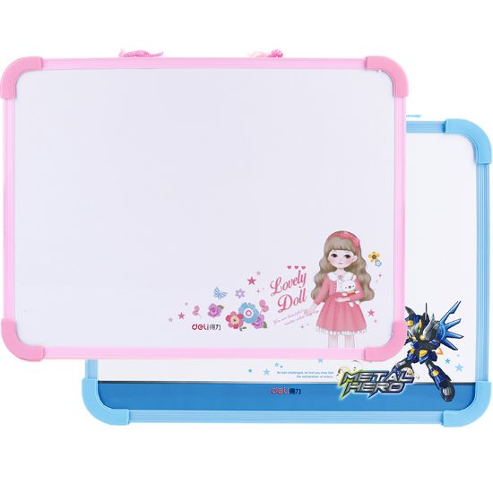 Poza cu WHITEBOARD SCOLAR CU RAMA PLASTIC 40*30CM DELI