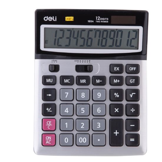 Poza cu CALCULATOR BIROU 12DIG METAL 1654 DELI