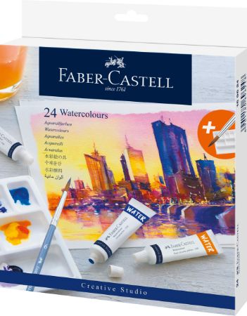 Poza cu TEMPERA ACUARELE 24 CULORI 9ML + PALETA FABER-CASTELL