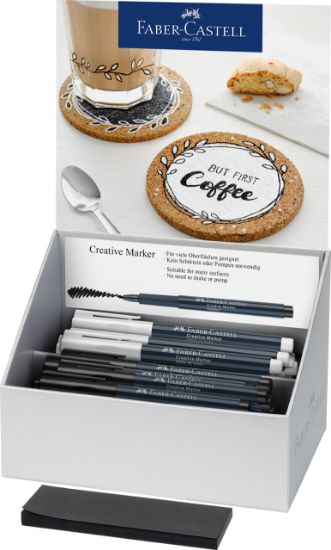 Poza cu DISPLAY 50 BUC MARKER CREATIV ALB&NEGRU FABER-CASTELL