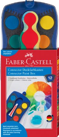 Poza cu ACUARELE 12 CULORI CONNECTOR ALBASTRE FABER-CASTELL