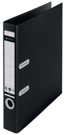 Poza cu BIBLIORAFT PLASTIFIAT 5CM 180GRADE NEGRU RECYCLE FSC LEITZ