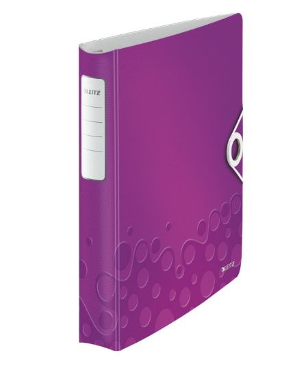 Poza cu CAIET MECANIC A4 4 INELE 30MM/52MM MOV METALIZAT SOFTCLICK LEITZ