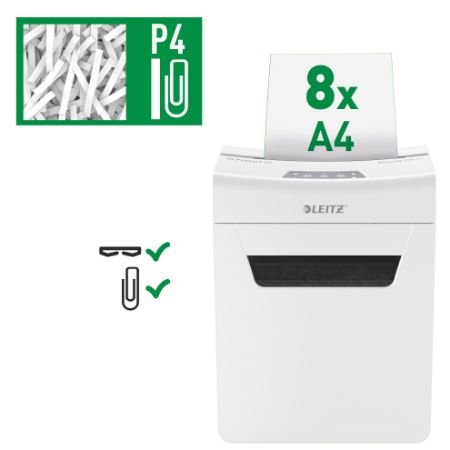 Poza cu DISTRUGATOR DOC IQ PROTECT 8X CROSS-CUT 8 COLI P4 LEITZ