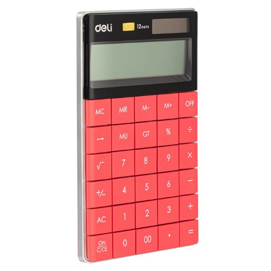 Poza cu CALCULATOR BIROU 12DIG MODERN ROSU DELI