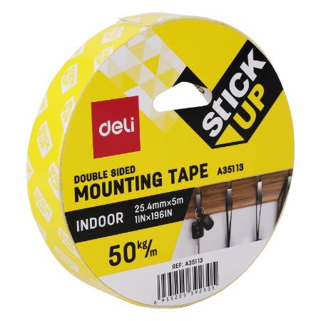 Poza cu BANDA DUBLU ADEZIVA ALBA 5M*25.4MM DELI