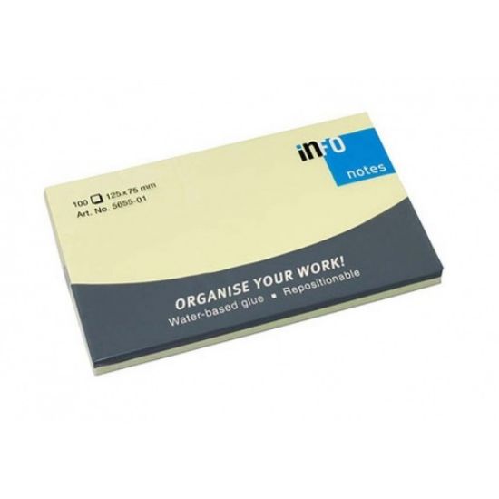 Poza cu NOTES ADEZIV 75*125MM GALBEN PAL 100 FILE INFO NOTES