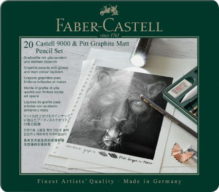 Poza cu SET 20 BUC CREION GRAFIT MAT + CASTELL 9000 FABER-CASTELL