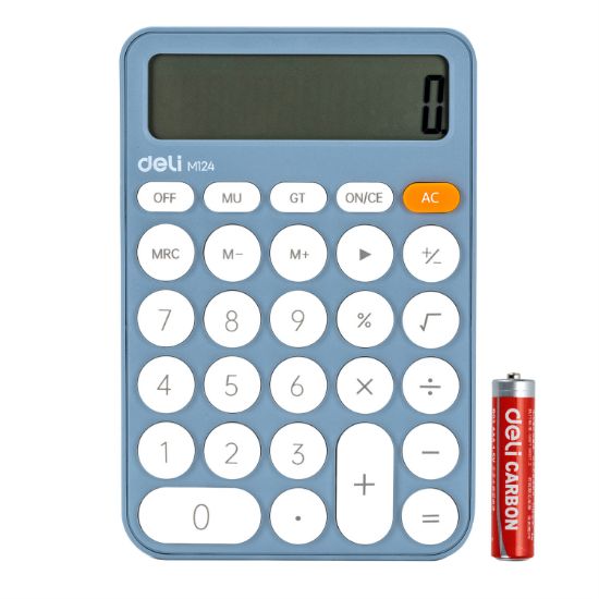Poza cu CALCULATOR BIROU 12DIG PLASTIC FASHION EM124 BLEU DELI