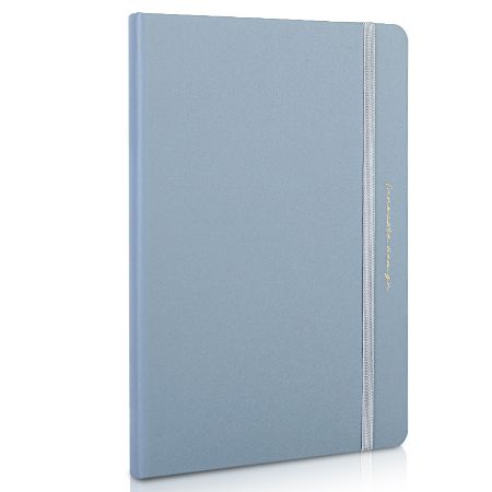 Poza cu CAIET BIROU 210*143MM 96 FILE DICTANDO COPERTA IMITATIE PIELE BLEU DELI
