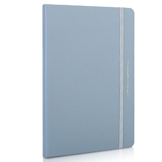 Poza cu CAIET BIROU 210*143MM 96 FILE DICTANDO COPERTA IMITATIE PIELE BLEU DELI