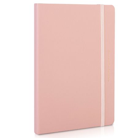 Poza cu CAIET BIROU 210*143MM 96 FILE DICTANDO COPERTA IMITATIE PIELE ROZ DELI