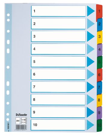 Poza cu SEPARATOARE INDEX CARTON 1-10 MYLAR ESSELTE