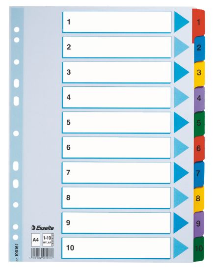 Poza cu SEPARATOARE INDEX CARTON 1-10 MYLAR ESSELTE