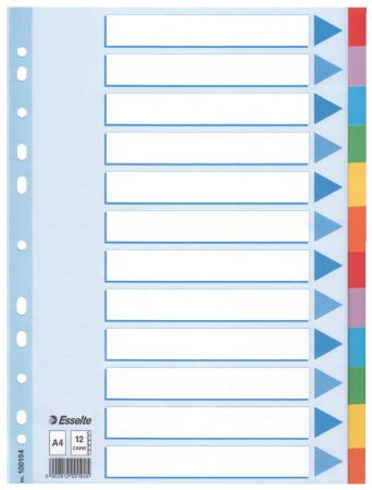 Poza cu SEPARATOARE INDEX CARTON 12 COLI STANDARD ESSELTE