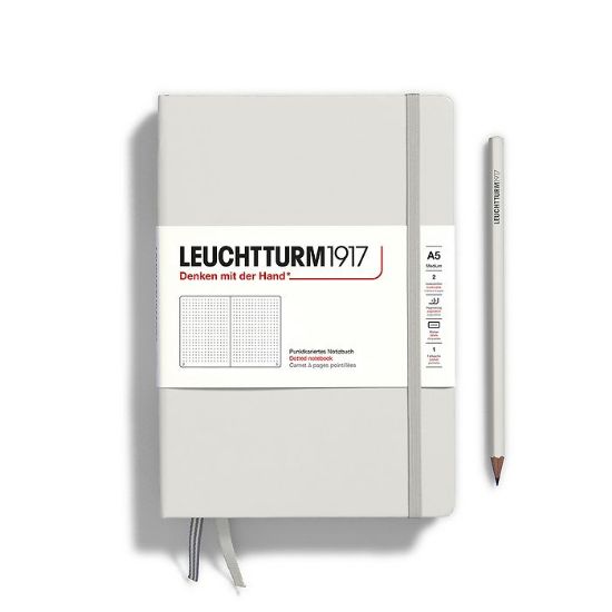 Poza cu CAIET A5 PUNCTAT COPERTA RIGIDA GRI DESCHIS LEUCHTTURM
